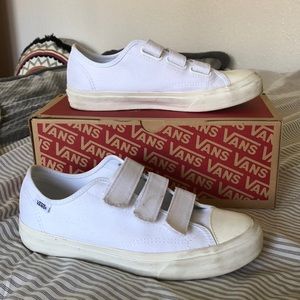 **White Velcro Vans**